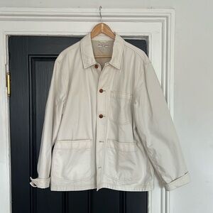 Wallace & Barnes NY chore coat work jacket natural color MENS XL lined